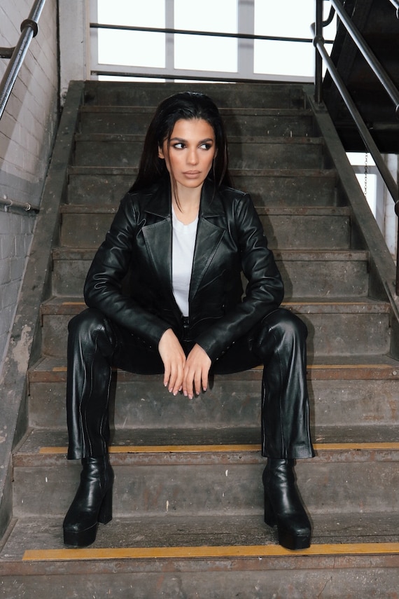Leather Suit, Suit Jacket, Leather Blazer, Leather Trousers