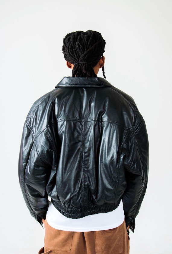 Men's bomber jacket in leather