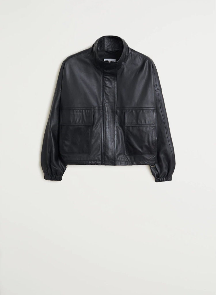 Short Leather Jacket Cropped Leather Jacket Leather Jacket - Etsy
