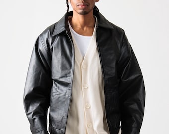 Euro vintage leather coat 【最終値下げ】 90's Oversized Leather Jacket, Vintage Leather Jacket