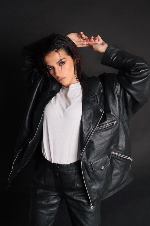 etsy leather biker jacket