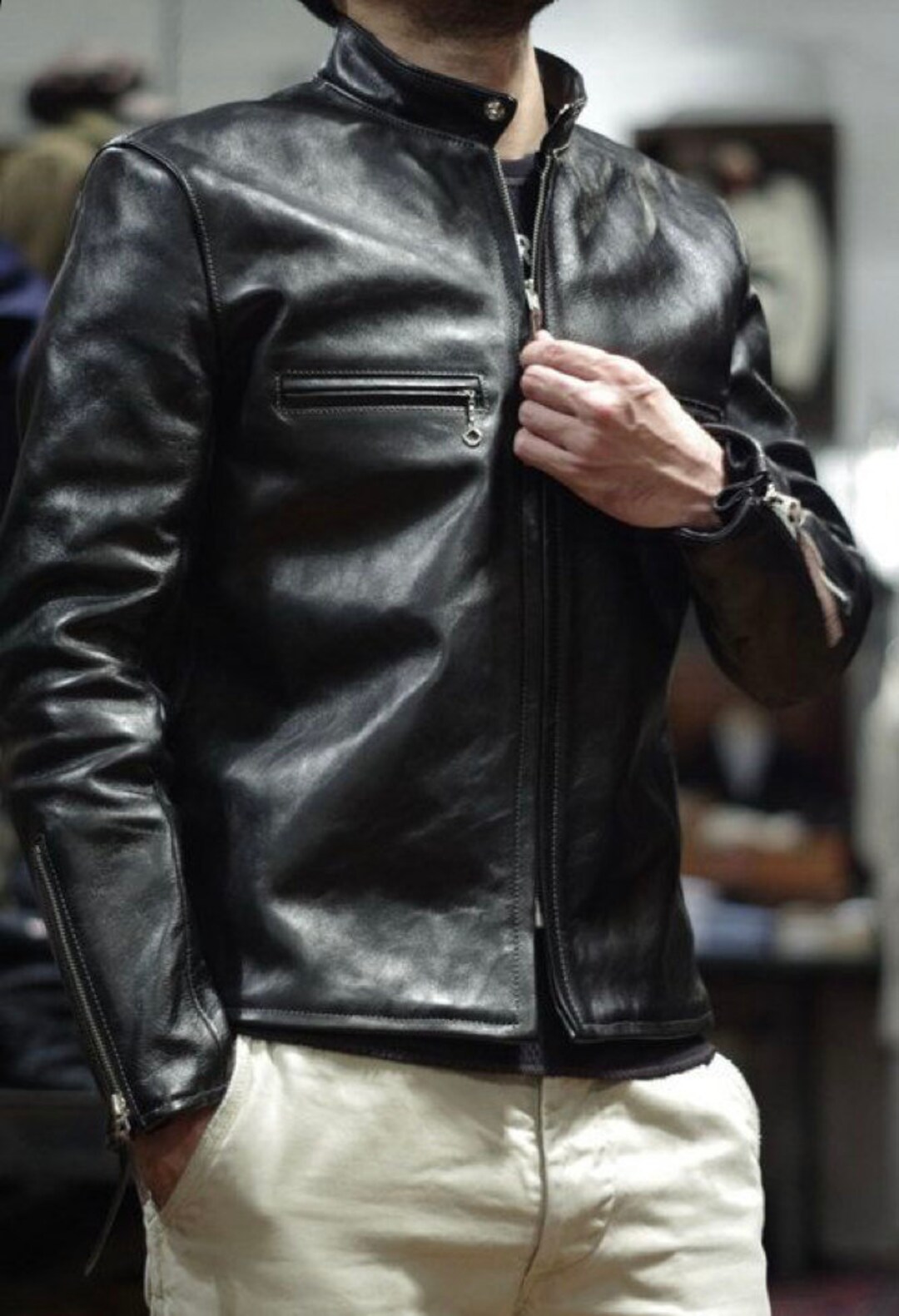 Mens Premium Black Leather Jacket Leather Jacket Black - Etsy