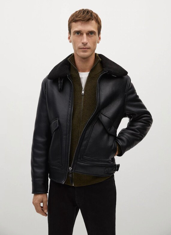lambskin aviator jacket