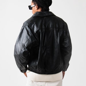 90s Oversized Leather Jacket, Vintage Leather Jacket, Oversized Retro Jacket, Fall Jacket, Winter Jacket, Mens Premium Leather Jacket image 5