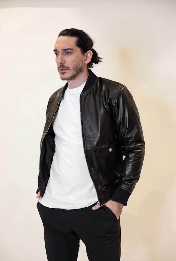 leather bomber jacket india