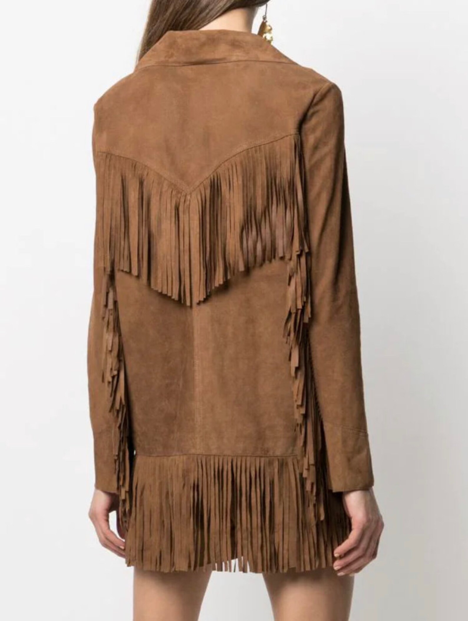 Brown Fringe Jacket 70s Fringe Jacket Vintage Suede Jacket Etsy