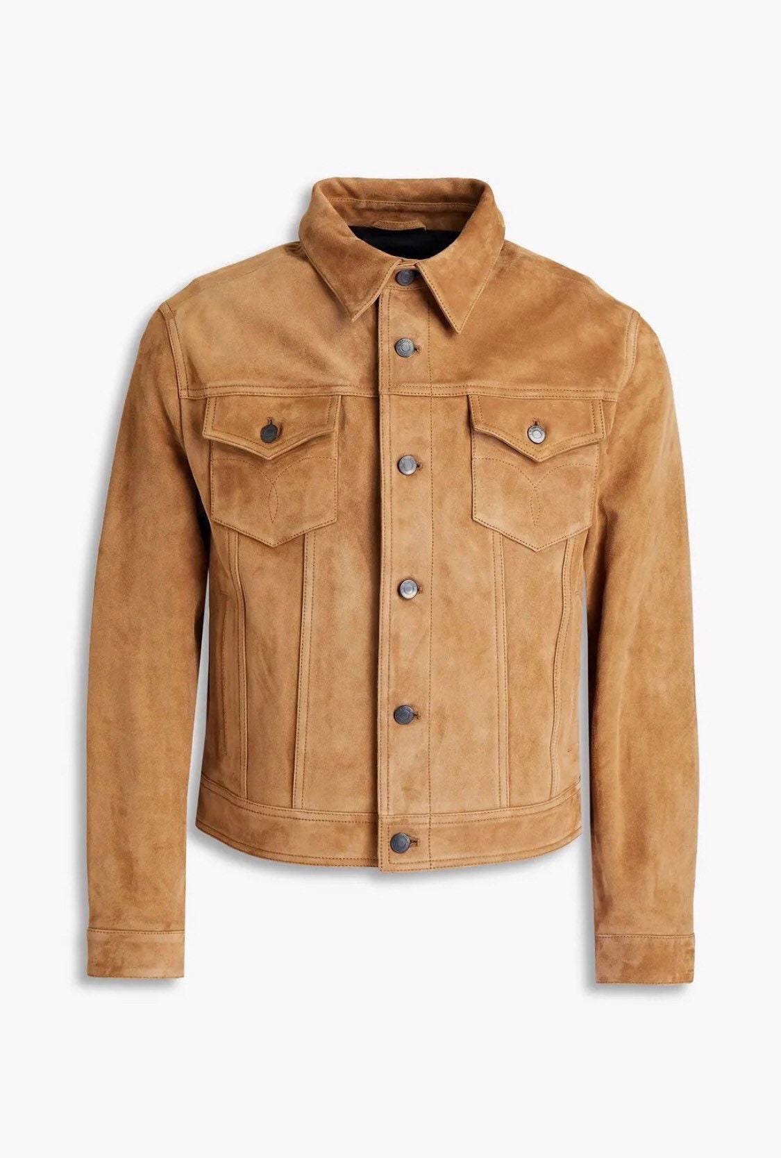 Mens Suede Trucker Jacket Tan Suede 