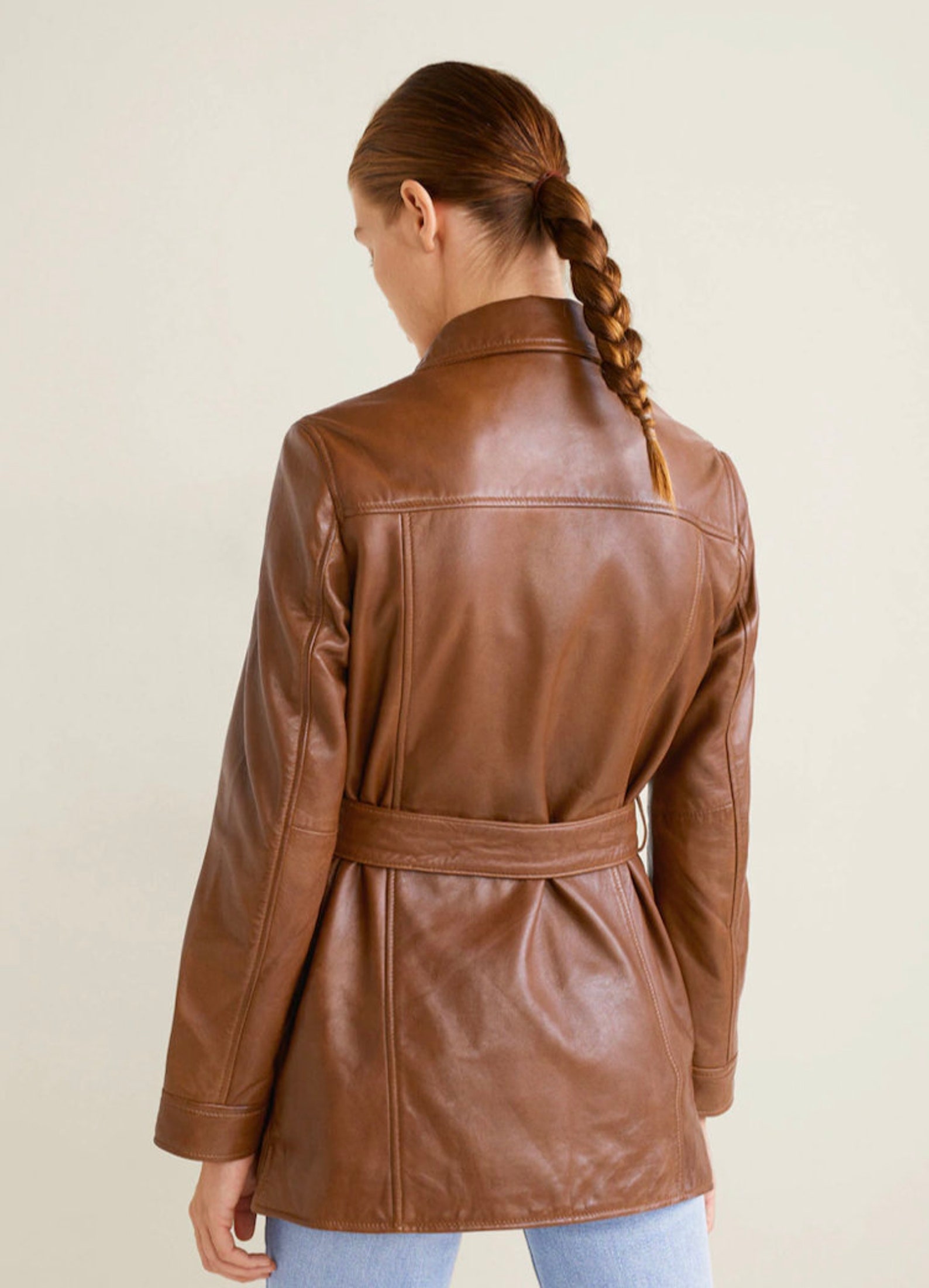 Leather Jacket Belted Leather Jacket Genuine Leather Jacket Etsy