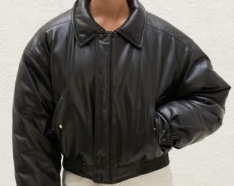 leather bomber jacket