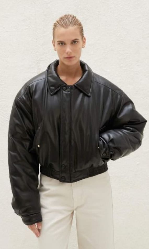 Leather Bomber Jacket Oversized Bomber Jacket Oversized - Etsy Denmark