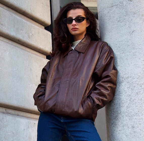Oversized leather shirt
