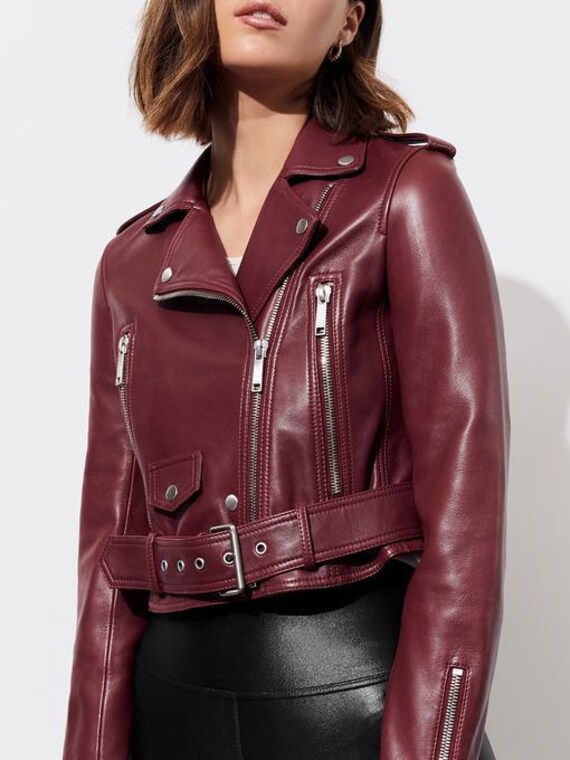 red leather jacket cropped