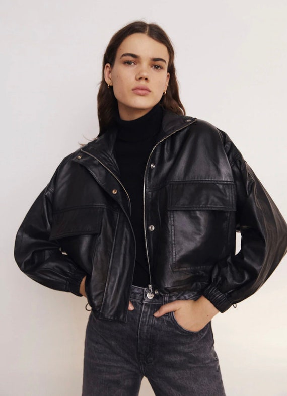 Short Leather Jacket Cropped Leather 