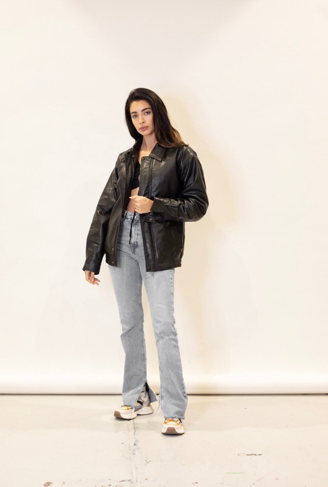 Vintage 90's Leather Jacket, Oversized Leather Bomber Jacket Vintage 90's Leather Jacket, Oversized Leather Bomber Jacket