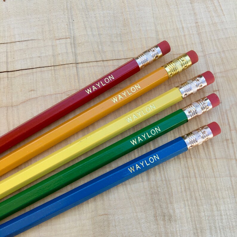RAINBOW Personalized Pencils Custom Pencils Teacher Gift - Etsy