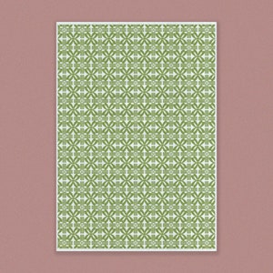 Vintage Flower Pattern Art Print Green Chartreuse A3 60s Wall Art Gallery Wall Decor