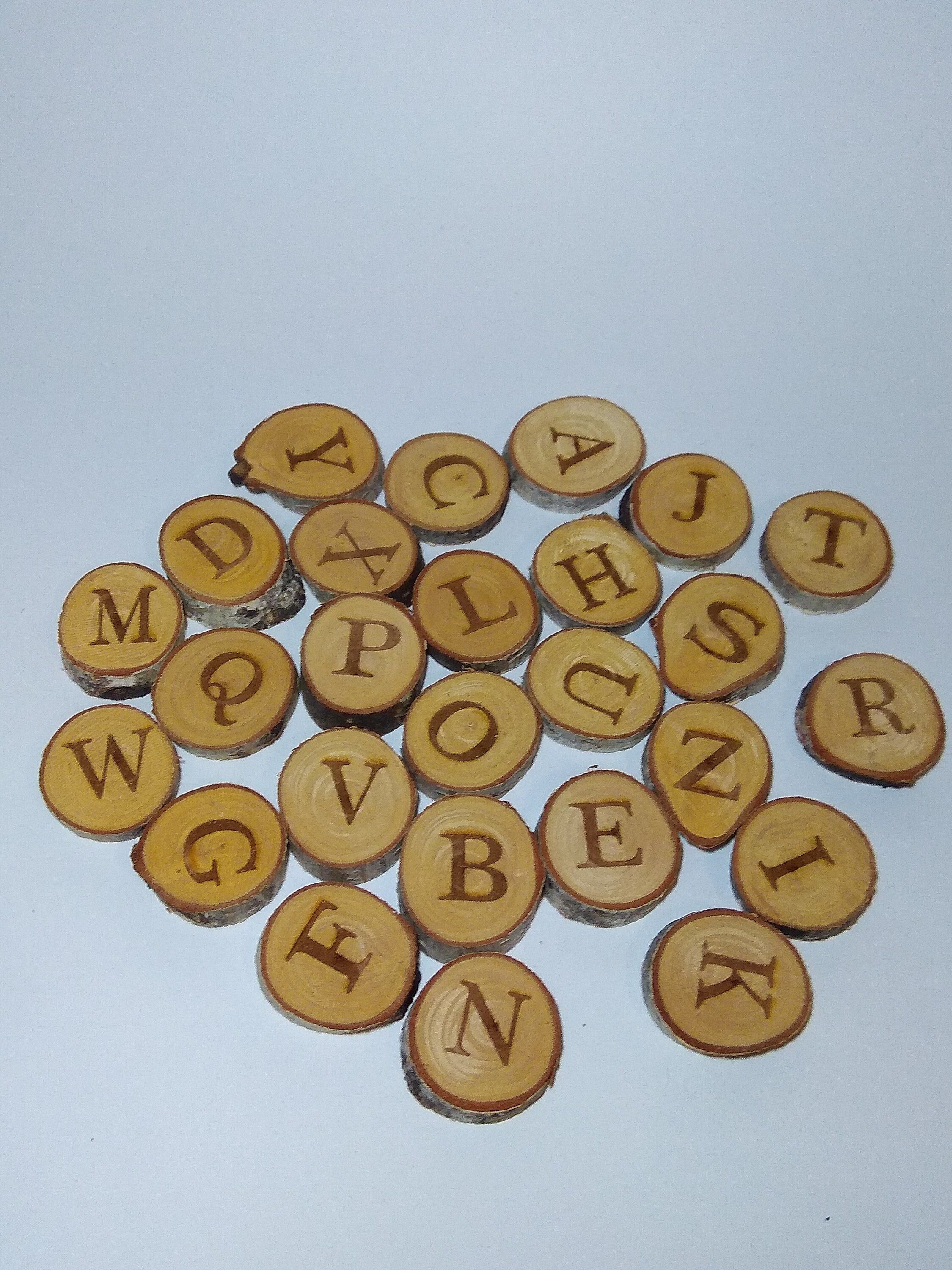 Natural Wooden Alphabet Set. Handmade wood letters for kids. Etsy