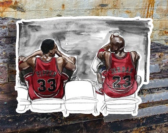 Scottie Pippen x Michael Jordan Sticker