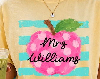 Custom Teacher Comfort Colors® T-shirt with Name, Custom Back to School Tee, Personalized Back to School Gift for Teacher