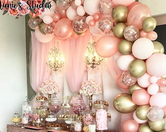 Blush Pink Rose Gold Balloon Garland Kit, Ballon Arch Kit, Pink Blush Arch Kit, Engagement Balloon Arch, Birthday Balloon Bridal Shower Arch