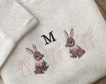 Custom Embroidered Kids Sweatshirt Easter Bunny, Custom Toddler Sweatshirt, Fleece Toddler Crewneck, Custom Toddler Sweatshirt,