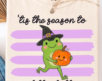 Frog & Pumpkin Halloween Comfort Colors® T-shirt  Halloween Ghost T-shirts, Spooky Season T-shirt Dilly Dally