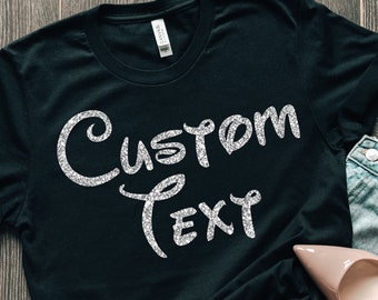 Custom Shirt, Custom Text Shirt, Personalized Shirt, Personalized T-shirt, Rose Gold Custom Shirt, Personalized Gifts for Mom, Glitter Font