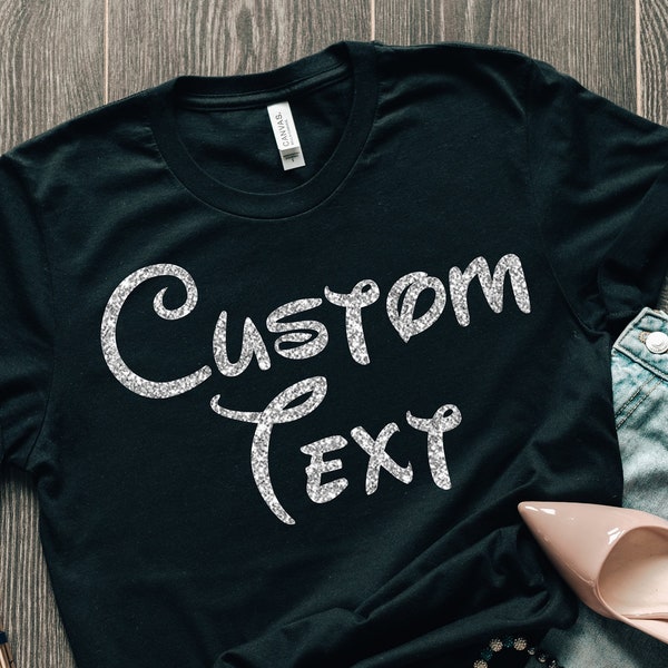 Custom Shirt, Custom Text Shirt, Personalized Shirt, Personalized T-shirt, Rose Gold Custom Shirt, Personalized Gifts for Mom, Glitter Font