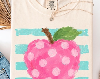 Apple and Stripes Teacher Comfort Colors® T-shirt, Back to School Tee,  Back to School Gift for Teacher