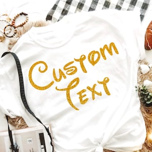 Gold Glitter Custom Shirt, Gold Custom Text Shirt, Personalized Shirt, Personalized T-shirt, Custom Shirt, Personalized Gifts for Mom-CC7-
