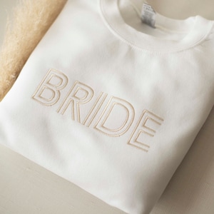 Embroidered Bride Sweatshirt or Hoodie, Custom Embroidered Sweatshirt, Mrs Sweatshirt, Bride to be Gifts, Engagement Gifts