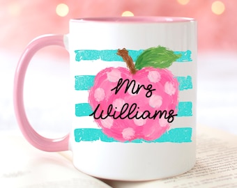 Personalized Teacher Mug with Name, Custom Teacher Gift, Personalized New Teacher Gift, Coffee Mug with Name for Teacher