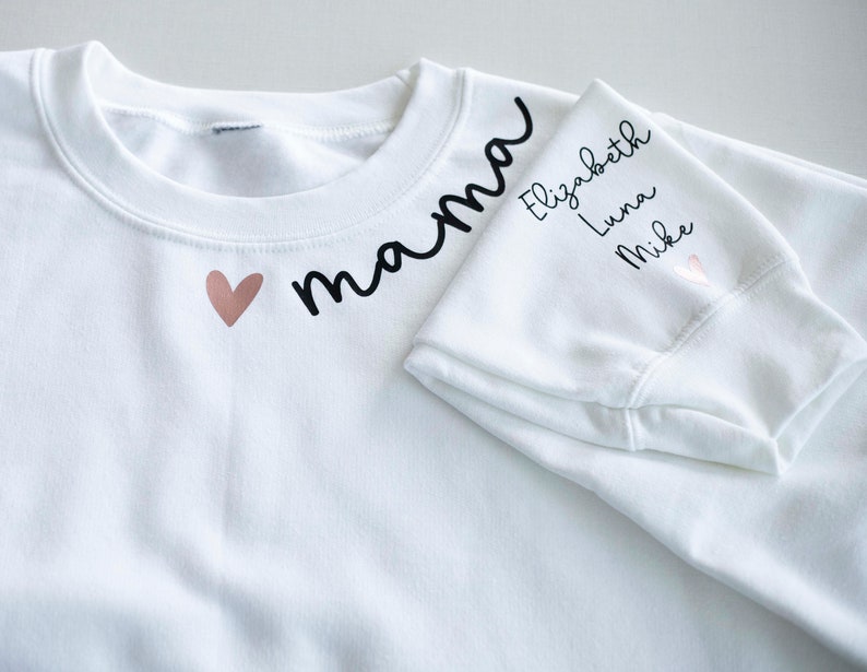 Personalized Neckline Mom Mama Sweatshirt Personalized Mom | Etsy