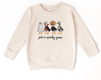 Embroidered Spooky Goose Sweatshirt: Halloween Toddler Crewneck