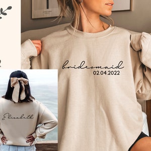 Personalized Bridesmaid Sweatshirt, Bridesmaid Gifts Wedding Day, Bachelorette Party Gifts, Maid of Honor Gifts, Bridesmaid Proposal