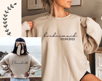 Personalized Bridesmaid Sweatshirt, Bridesmaid Gifts Wedding Day, Bachelorette Party Gifts, Maid of Honor Gifts, Bridesmaid Proposal