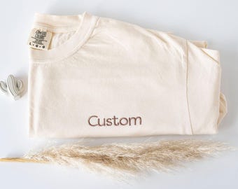 Custom Embroidered Comfort Colors T-Shirt: Personalized Tee