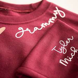 Custom Grandma Sweatshirt, Gift for Mimi Gigi Grammie Grammy Noni Nonnie Nanny Gammie Grandma Grandmother Grandchildren Names Meaningful