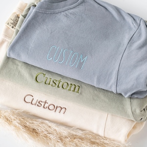 Custom Embroidered Comfort Colors T shirt, Custom Embroidered Tshirt, Embroidered Tee, Embroidered T Shirt, Personalized ACP97C X