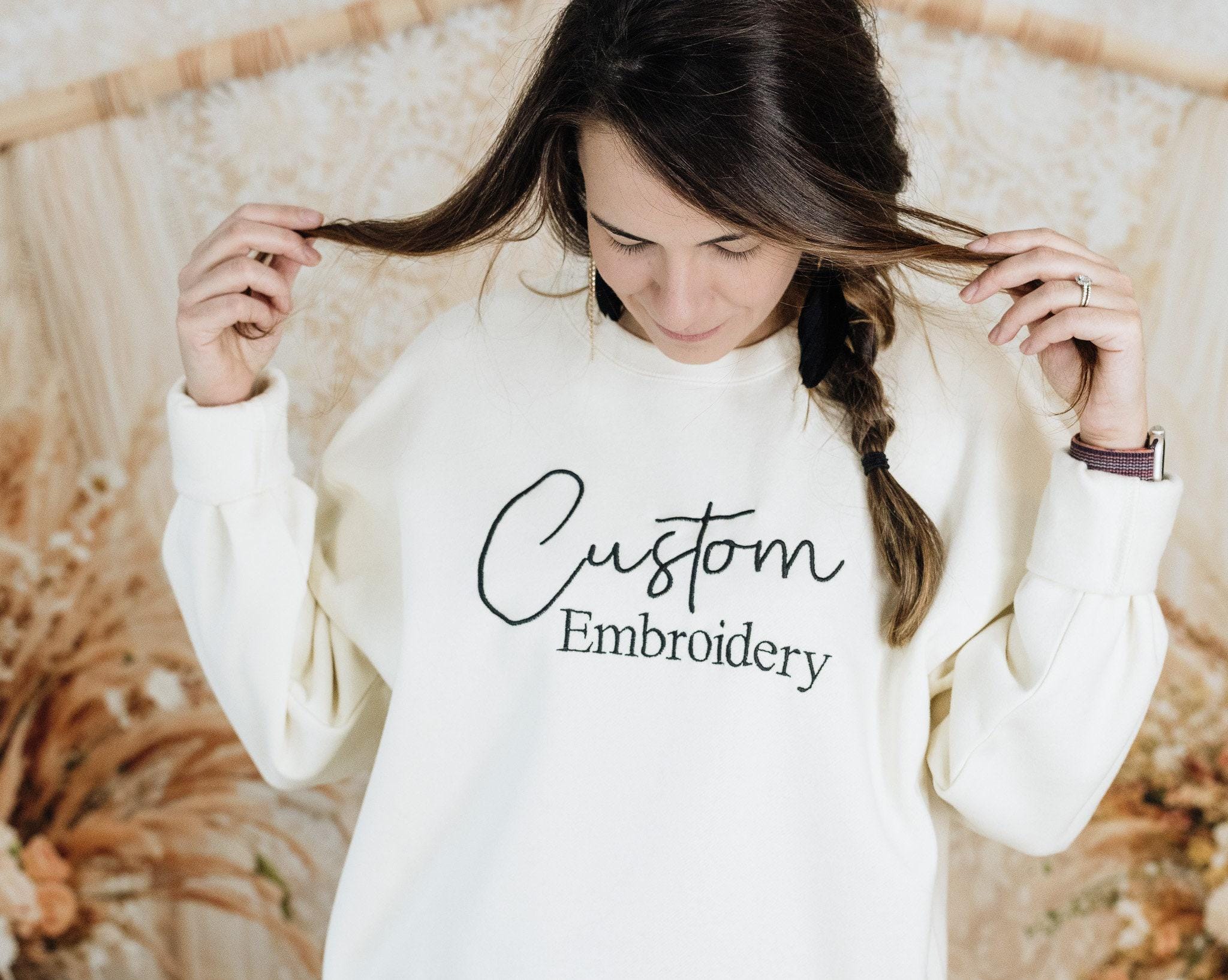 Custom Embroidered Sweatshirt or Hoodie, Pocket Embroidered Custom Embroidered Sweatshirt or Hoodie, Pocket Embroidered