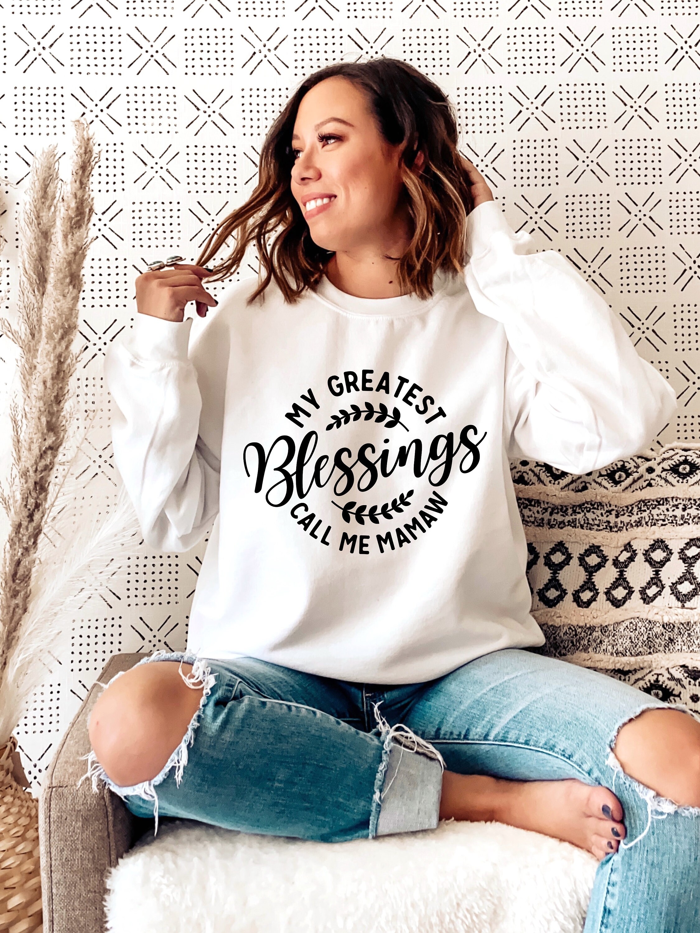 My Greatest Blessings Call Me Mamaw Sweatshirt Sweatshirts - Etsy