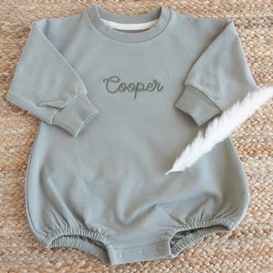 Personalized Baby Romper, Custom Embroidered Sweatshirt Romper, Personalized Romper, Baby Gifts, Personalized Bubble Romper COC97C X