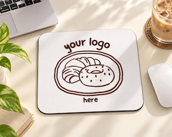 Custom Logo Mouse Pad, Personalized Business Desk Accessory, Your Logo Here, Company Office Gift, 9 x 8