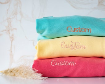 Embroidered Comfort Colors Sweatshirt, Custom Embroidered Crewneck Sweatshirt, Personalized Sweatshirt, Custom Comfort Colors Crewneck