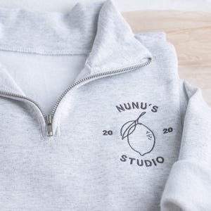 Custom Embroidered Logo Quarter Zip Sweatshirt, Personalized Business Top image 4