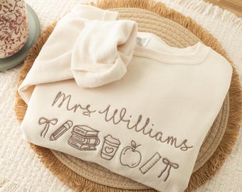 Sudadera personalizada bordada para profesores, regalos personalizados para profesores, regalo de agradecimiento para profesores, regalo de regreso a clases, regalo personalizado para profesores