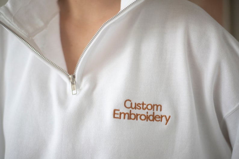 Custom Quarter Zip Sweatshirt Custom Embroidered Quarter Zip Etsy