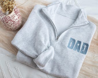 Embroidered Golfer Dad Quarter Zip Sweatshirt: Custom Golf Gift