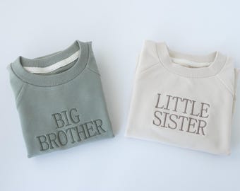 Embroidered Big Brother Sweatshirt: Baby Announcement Gift