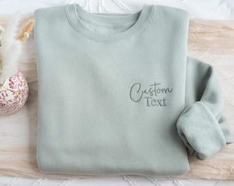 Custom Embroidered Sweatshirt , Pocket Embroidered Sweatshirt, Custom Gifts, Bridesmaid Business New Job Bookish ATP97C X